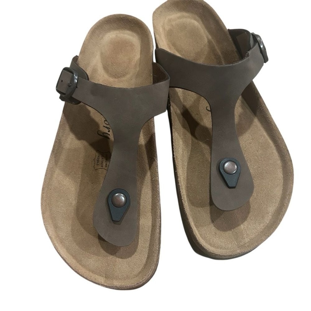 Fitory Brown Cork Footbed Sandals Women's Size 10 New Summer Shoes Neutral